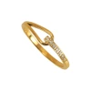 Water-drop row diamond index finger ring, a unique and fashionable design for women, made of titanium steel and 18k gold, with a distinctive and high-end feel that does not fade Item Picture